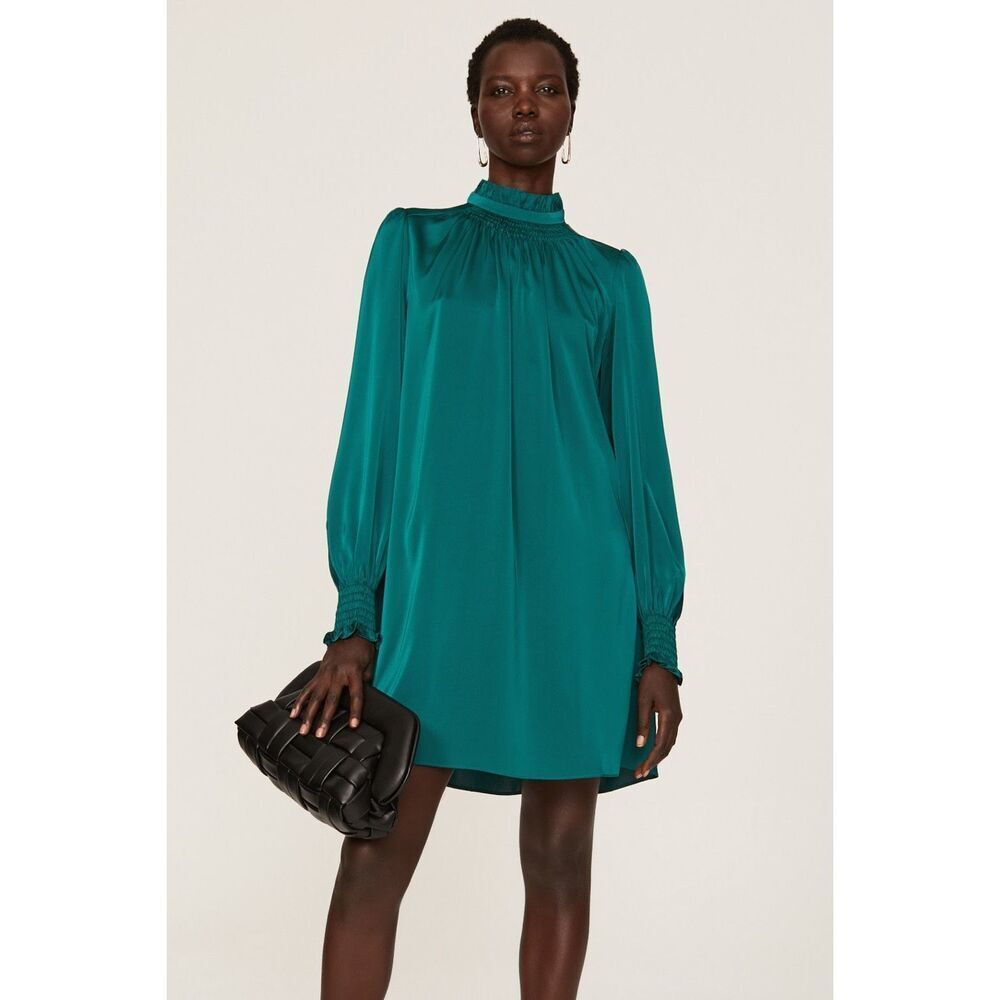 Adam Lippes Collective Green Mock Neck Dress